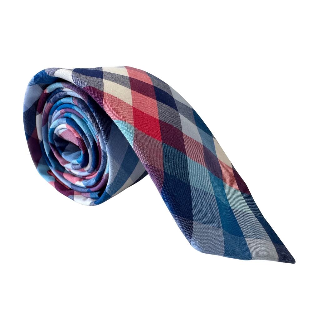 Vintage ‘90s Penguin by Munsingwear Red, White & Blue Checkerboard Print Necktie